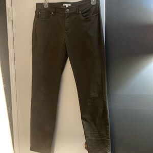 Eileen Fisher Seuded Cotton Jean Size 12 Color Army Green